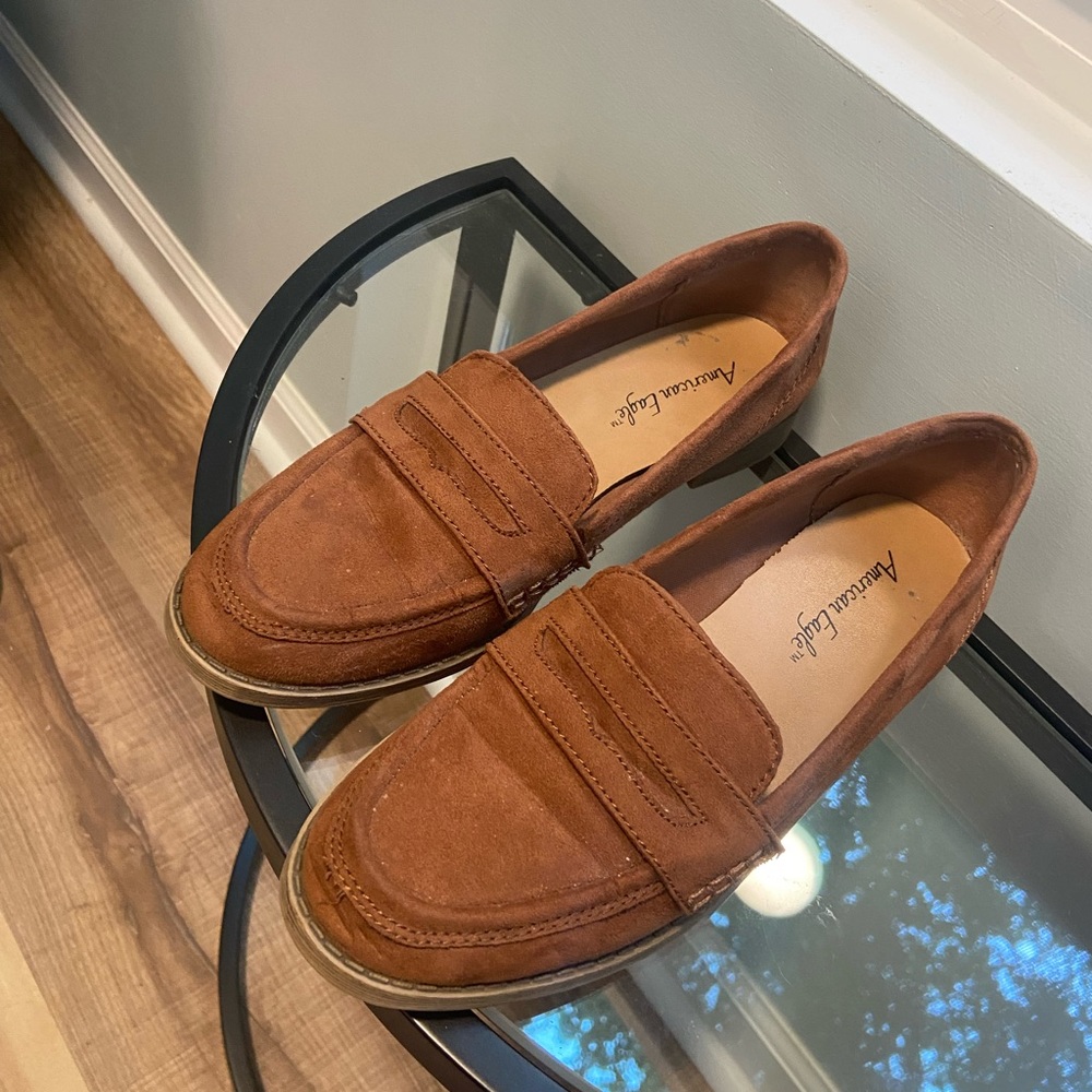 American Eagle women’s 8.5 brown suede flats loafers dress shoes - Picture 2 of 9